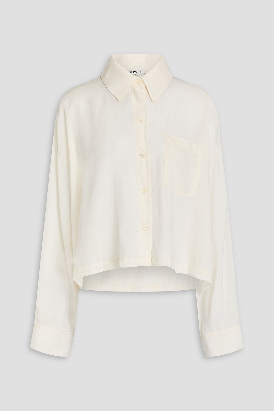 Alex Mill Gemma Cropped Washed-lyocell Shirt In Ivory