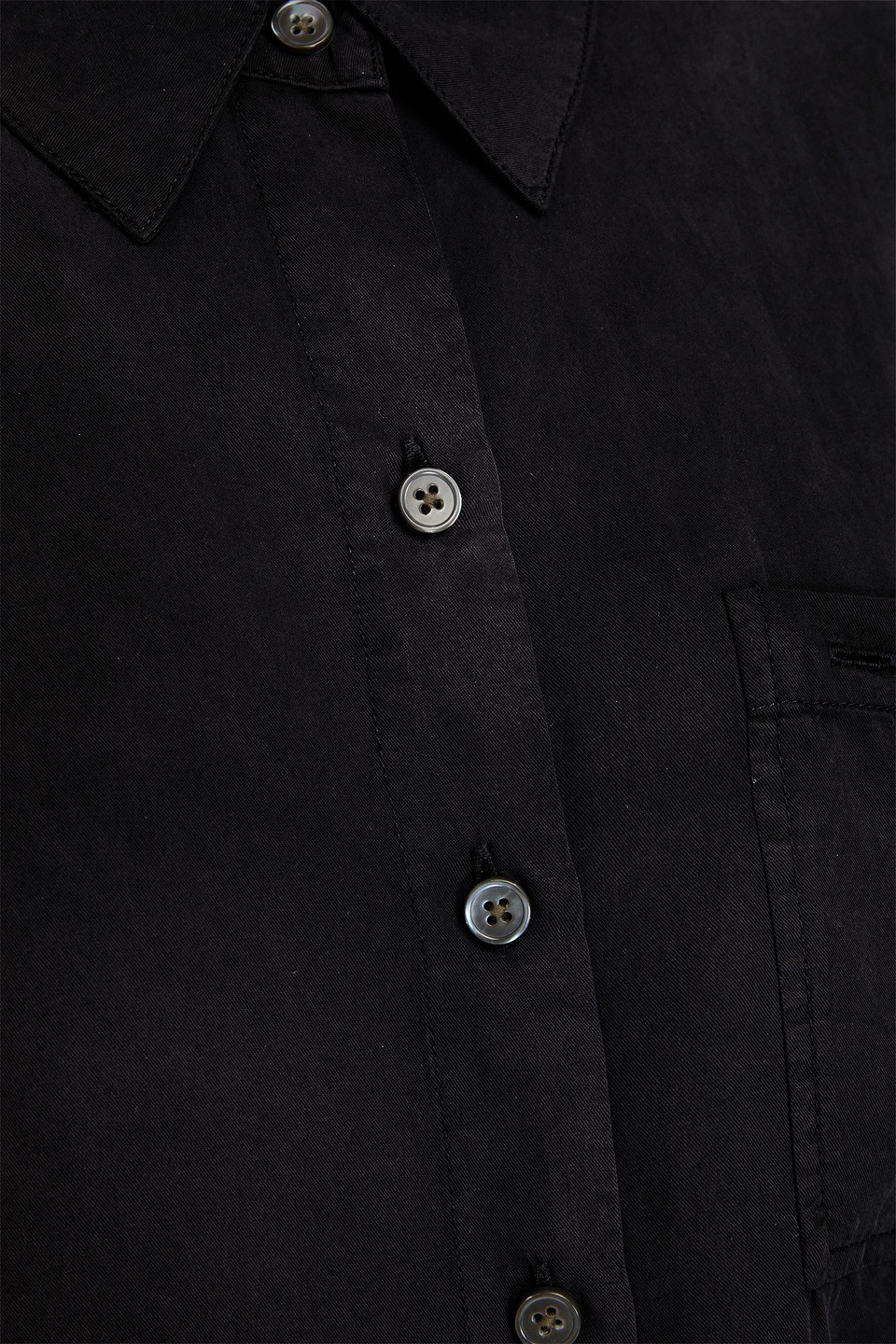 Alex Mill Gemma Cropped Washed Lyocell Shirt In Black