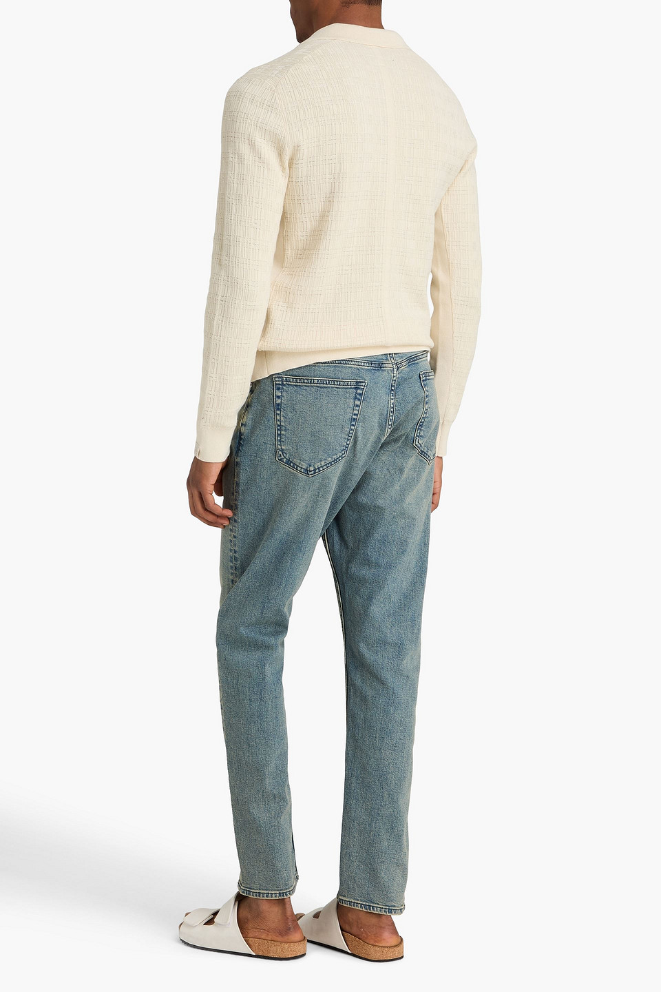  Rag & Bone - Pullover „harvey“ Aus Baumwoll-jacquard Mit Polokragen - Weiß - Xs 