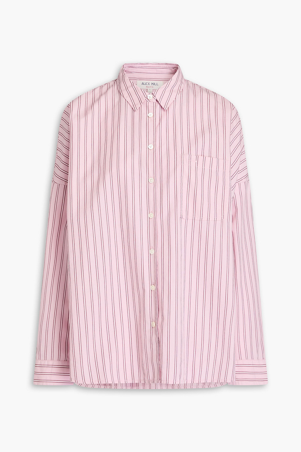 Alex Mill Jo Striped Cotton-poplin Shirt In Baby Pink