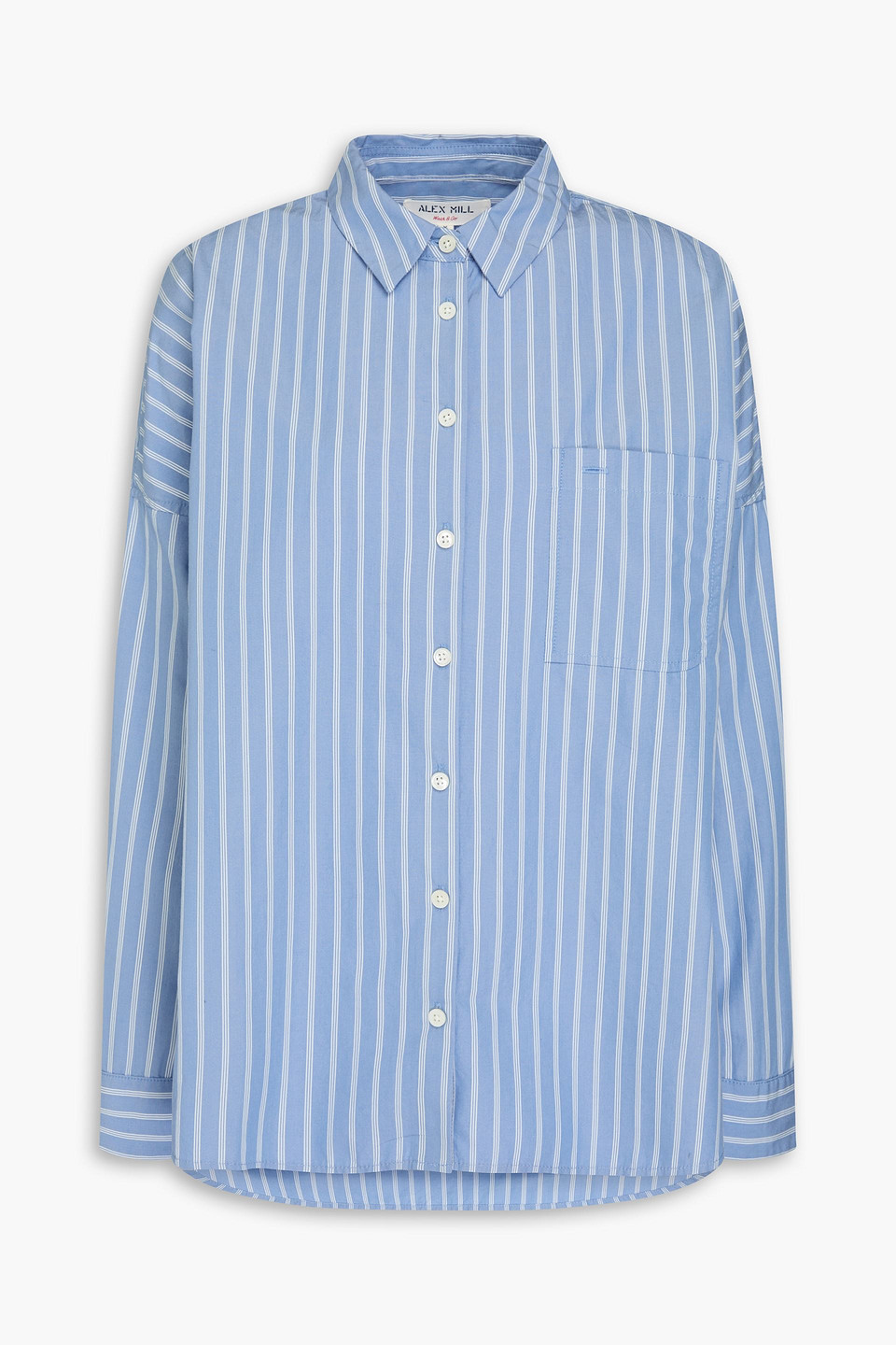 Alex Mill Jo Striped Cotton-poplin Shirt In Light Blue