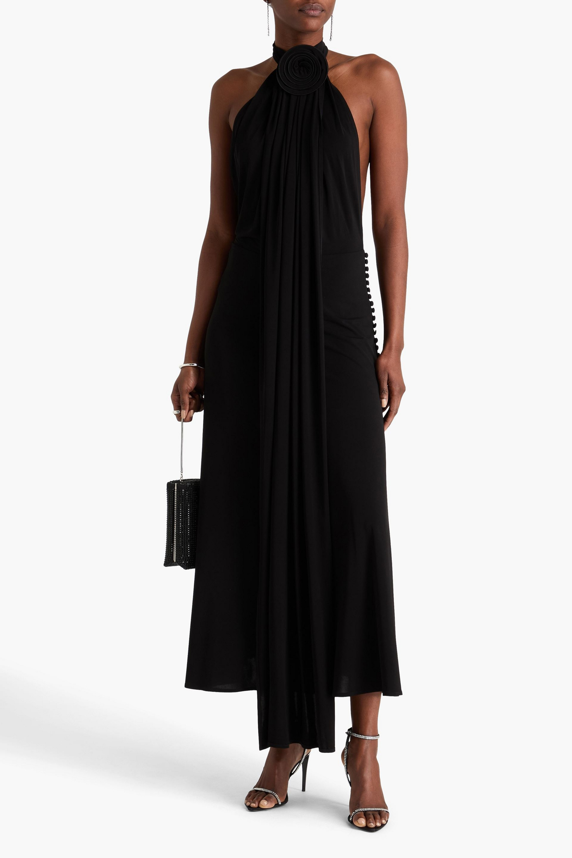 Magda Butrym Draped jersey halterneck maxi dress