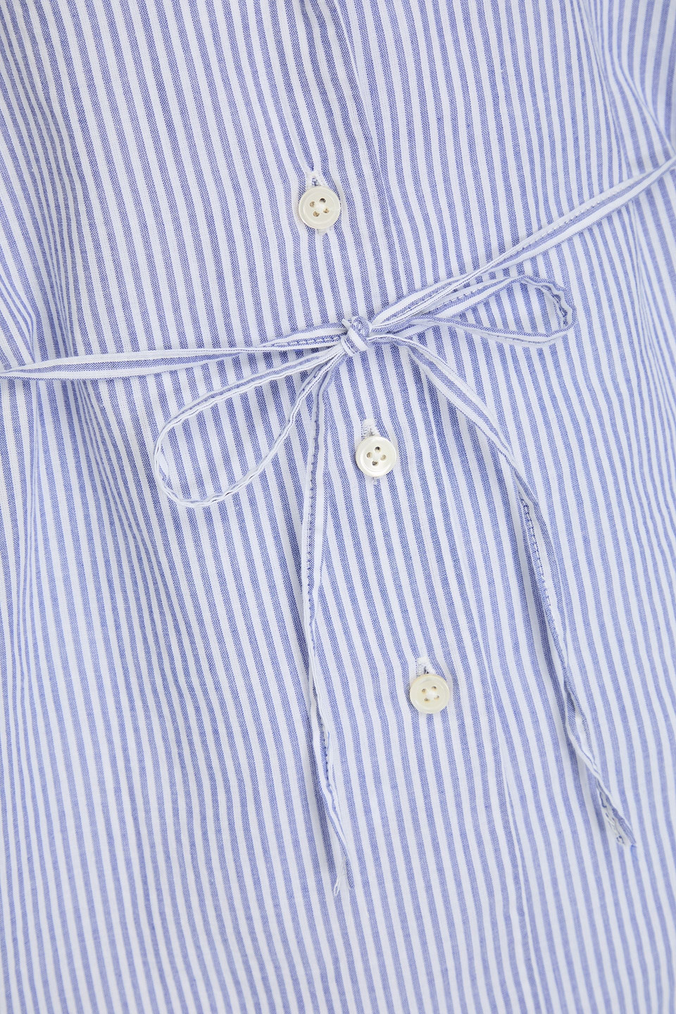 Alex Mill Karlie Tie-detailed Striped Cotton-voile Shirt In Light Blue