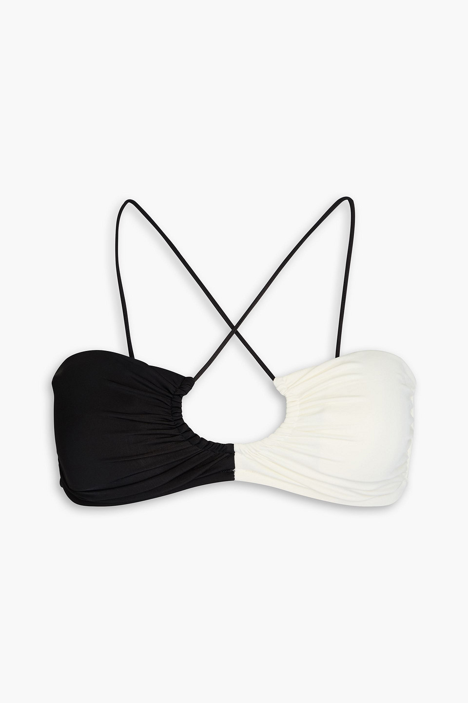 By Malene Birger Seabay Two-tone Bandeau Bikini Top In Black