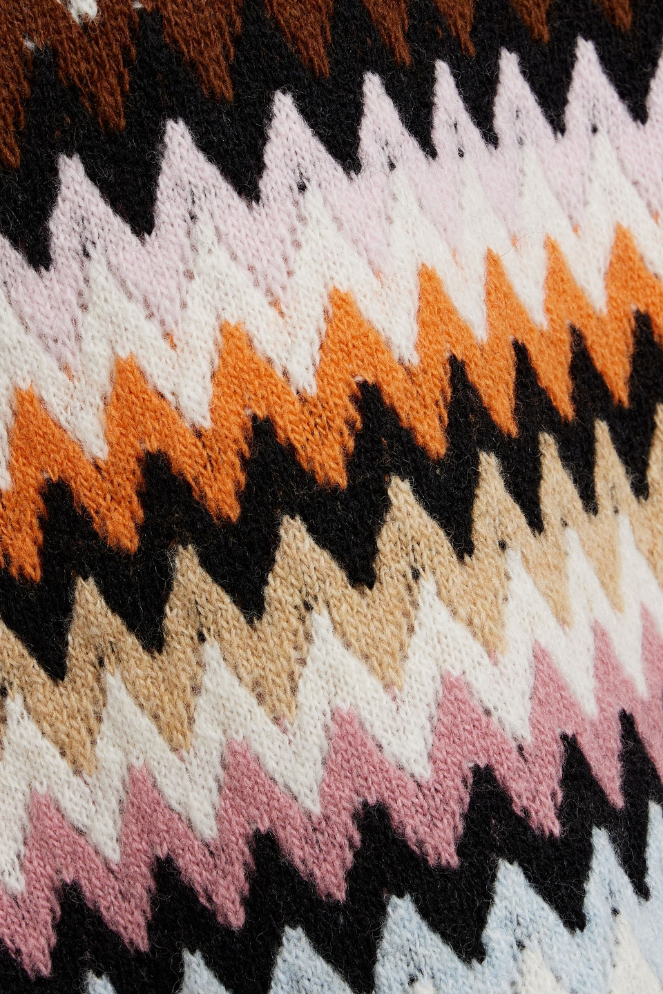 Shop Missoni Jacquard-knit Wool Mini Dress In Orange