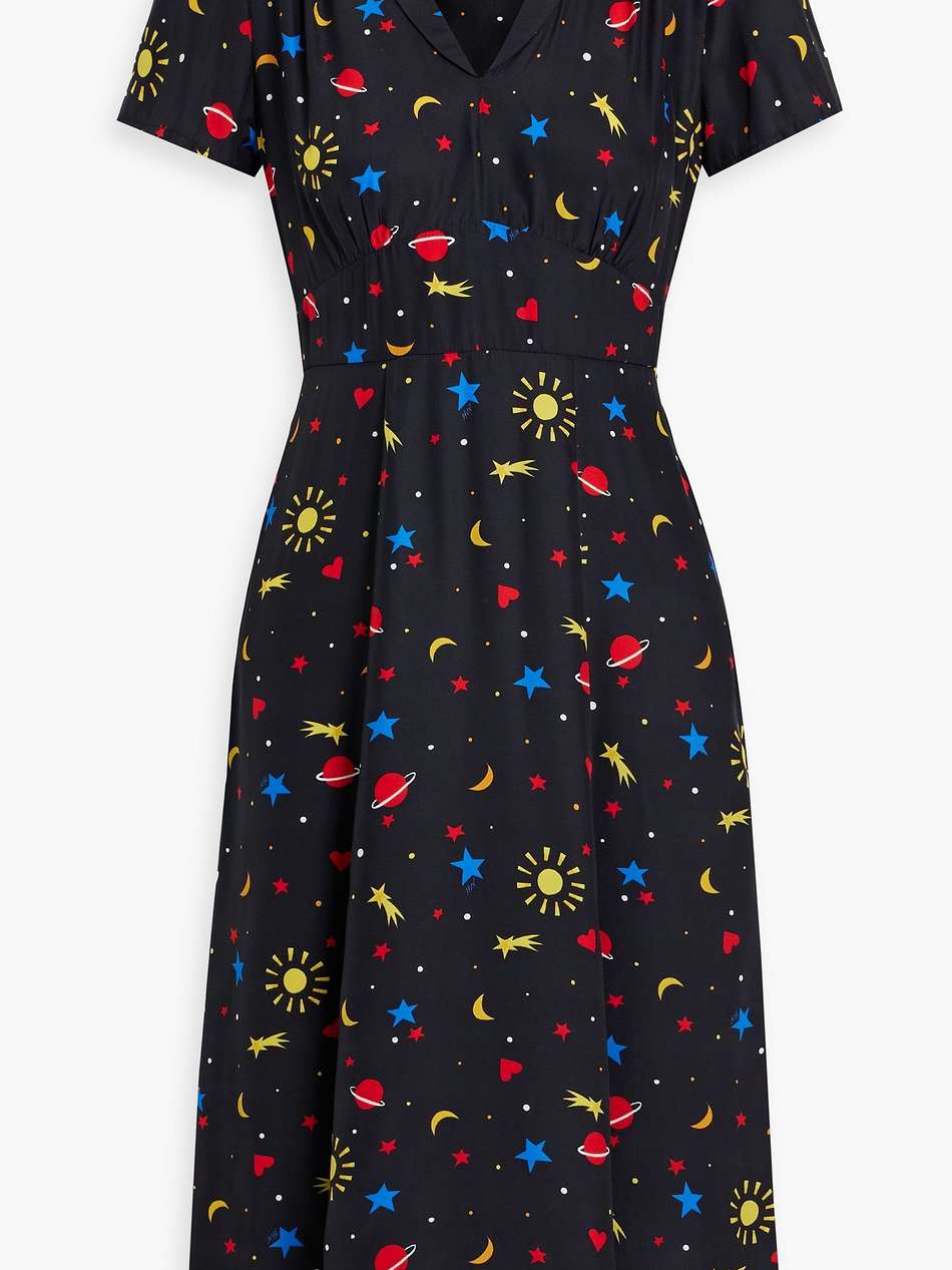 morgan printed silk dress