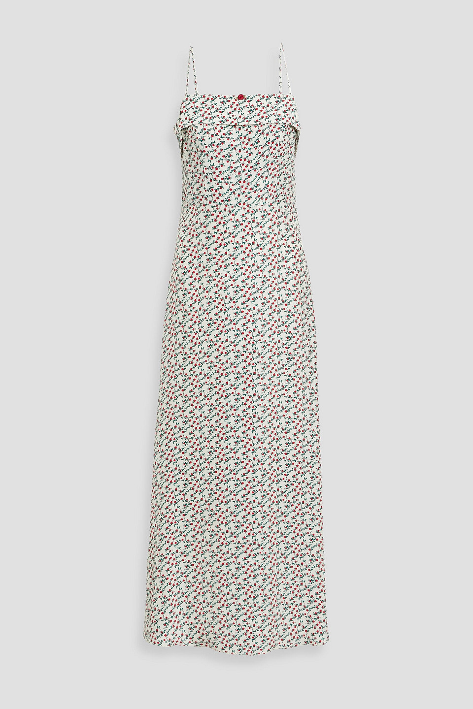 Hvn Nora Floral-print Silk Maxi Dress In Off-white