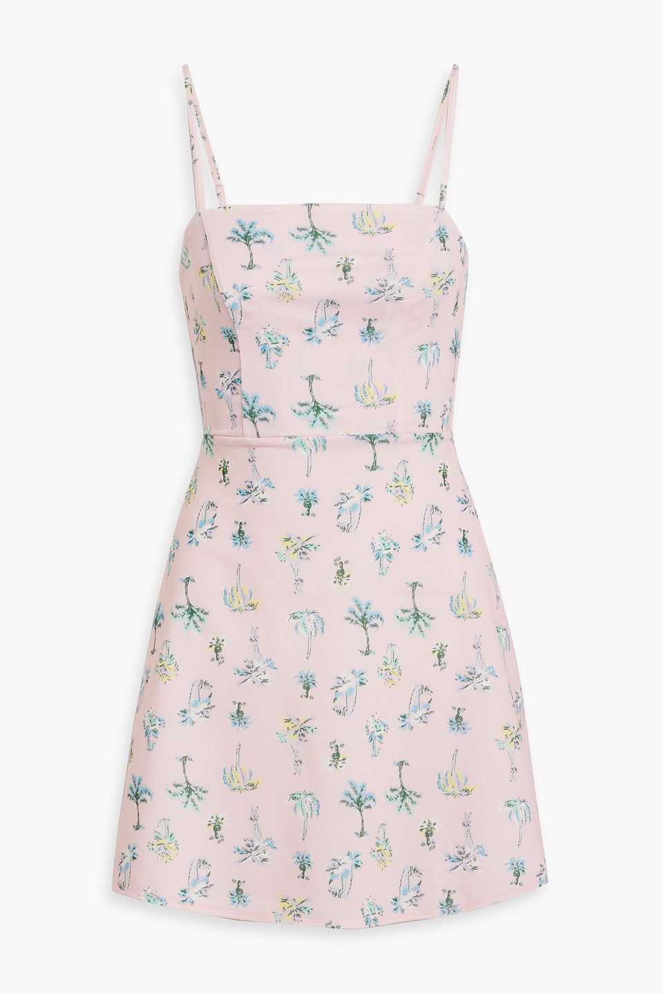 Hvn Nora Printed Stretch-jersey Mini Dress In Baby Pink