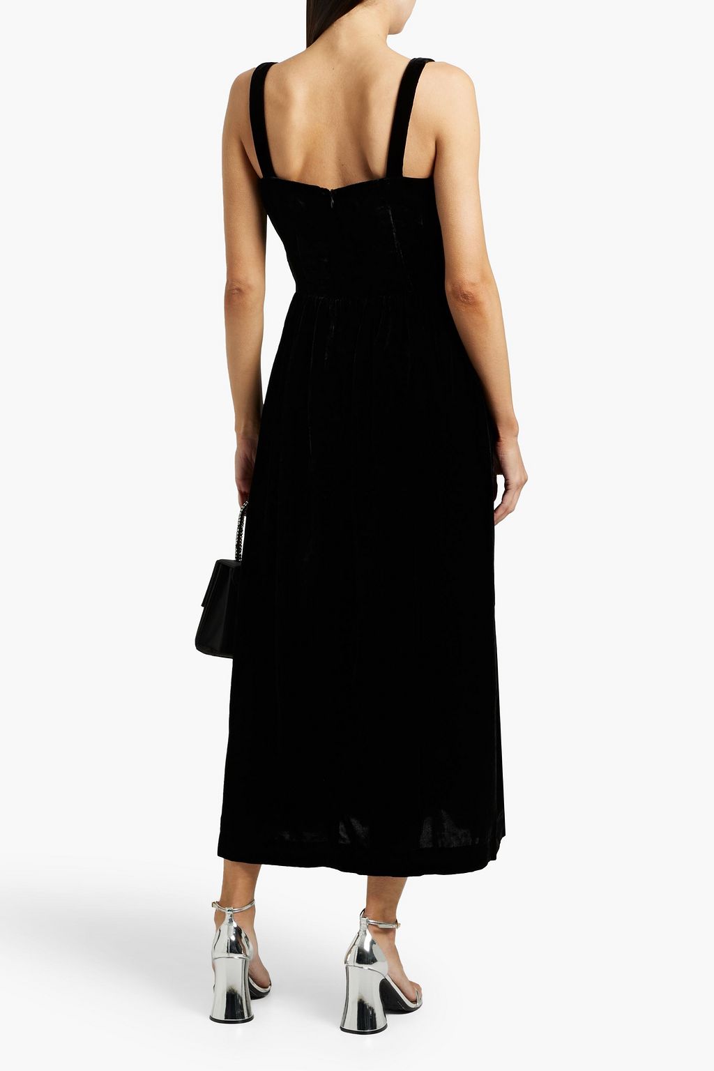 HVN Laura velvet midi dress