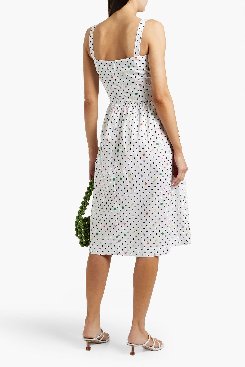 HVN Laura printed cotton-blend poplin dress