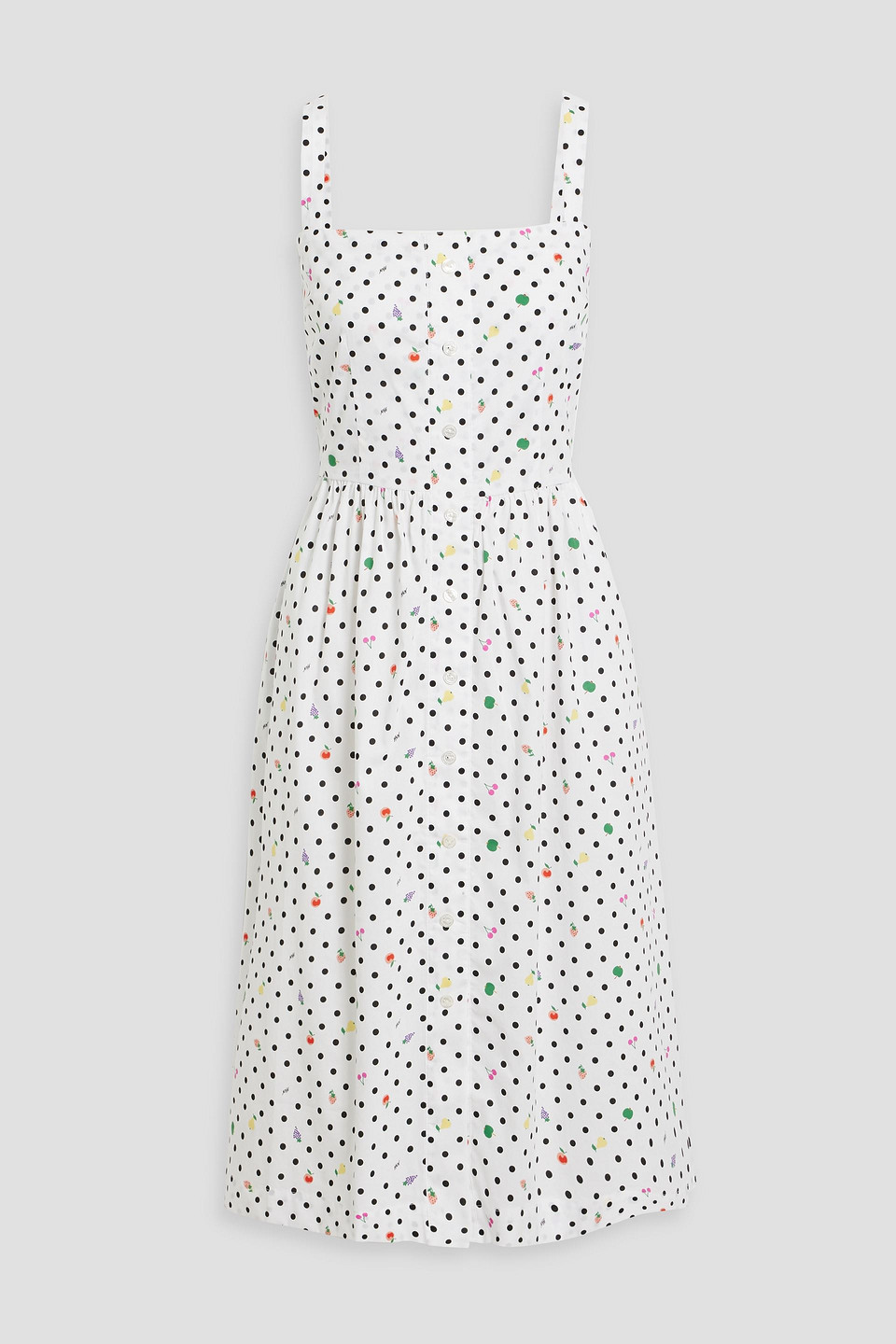 Hvn Laura Printed Cotton-blend Poplin Mini Dress In White