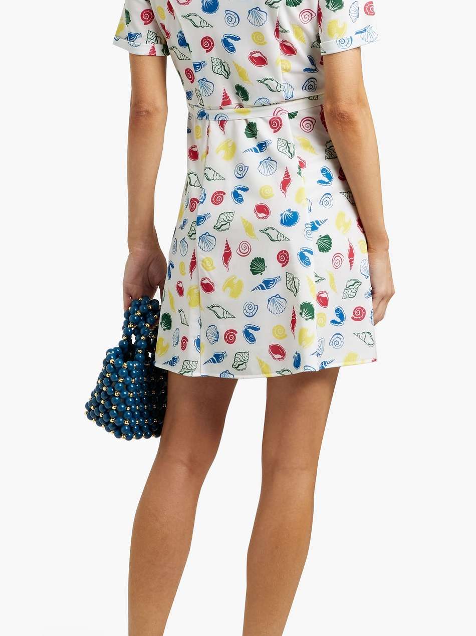 maria printed stretch-jersey mini shirt dress