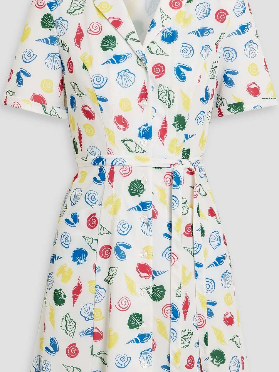 maria printed stretch-jersey mini shirt dress