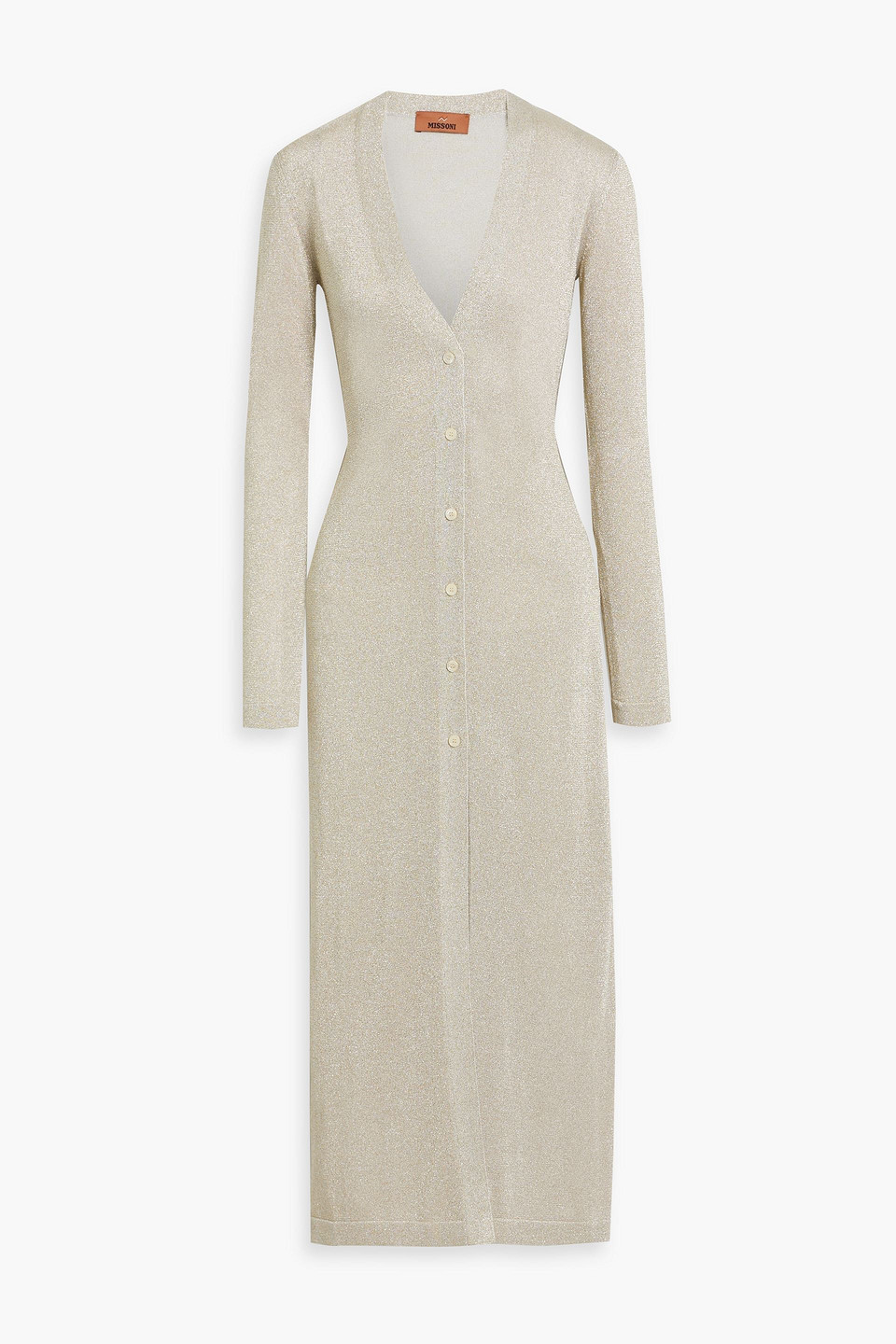 Missoni Metallic Knitted Cardigan In Platinum
