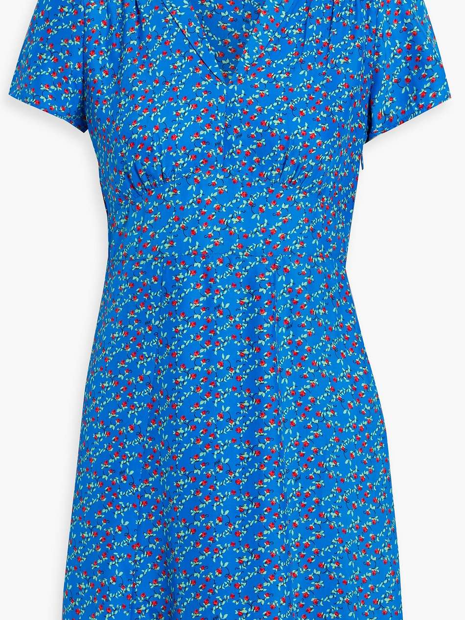 morgan floral-print silk mini dress