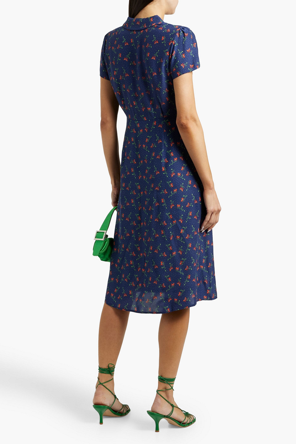HVN MORGAN PRINTED SILK DRESS