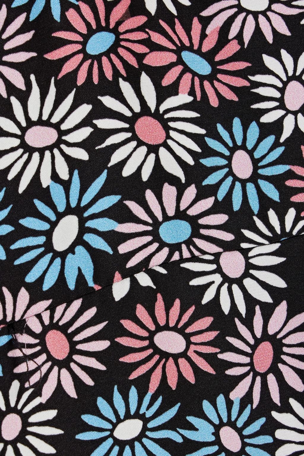 HVN Morgan floral-print silk dress
