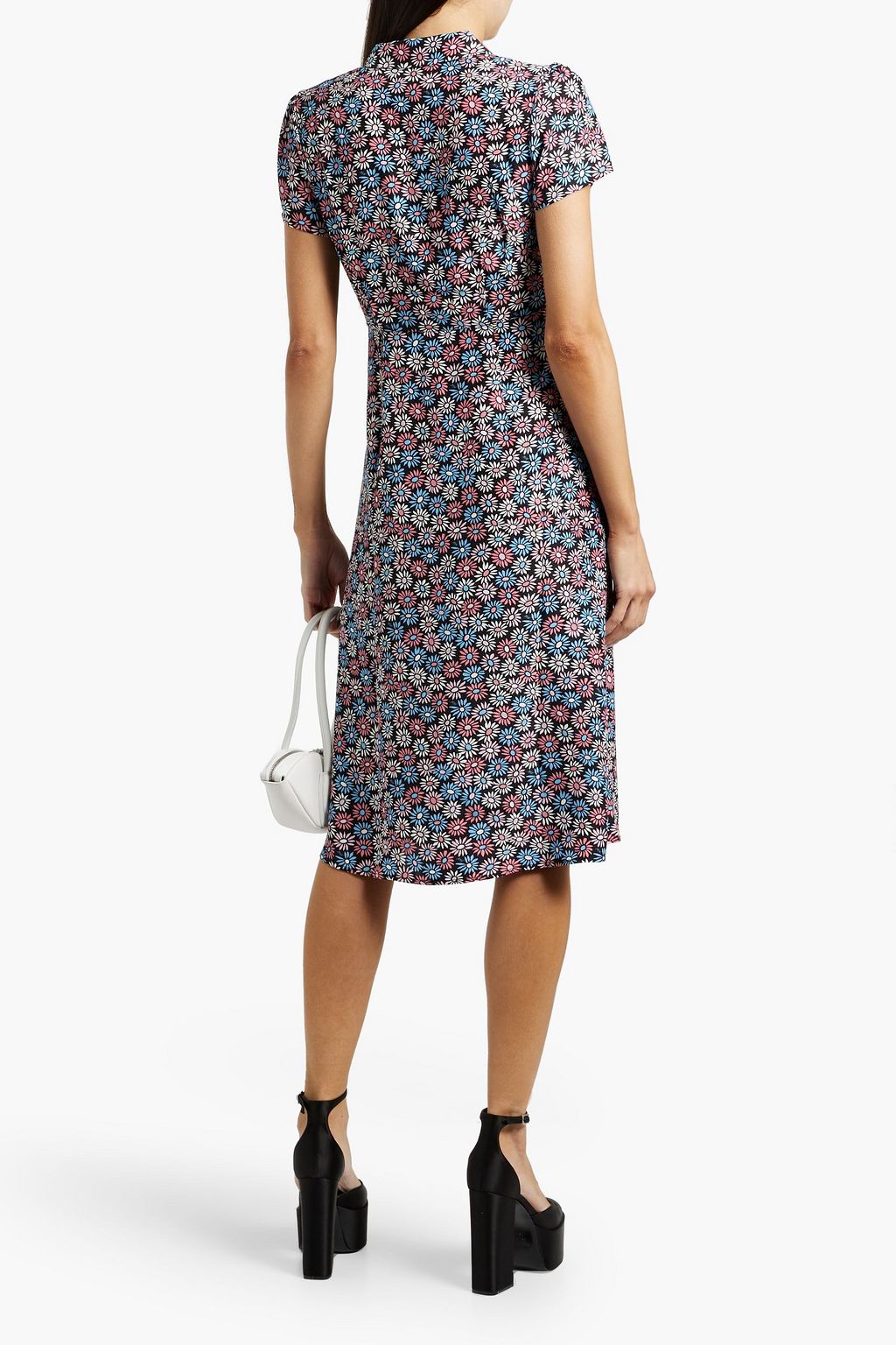 HVN Morgan floral-print silk dress