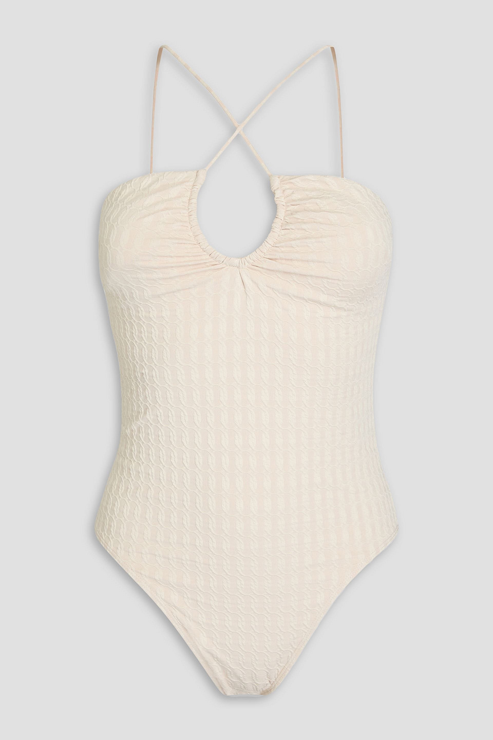 By Malene Birger Giabra Cloqué Swimsuit In Ecru