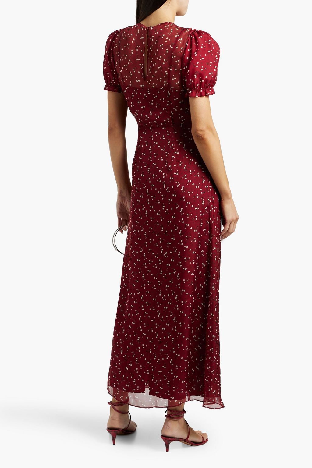 HVN Elizabeth printed silk-chiffon maxi dress