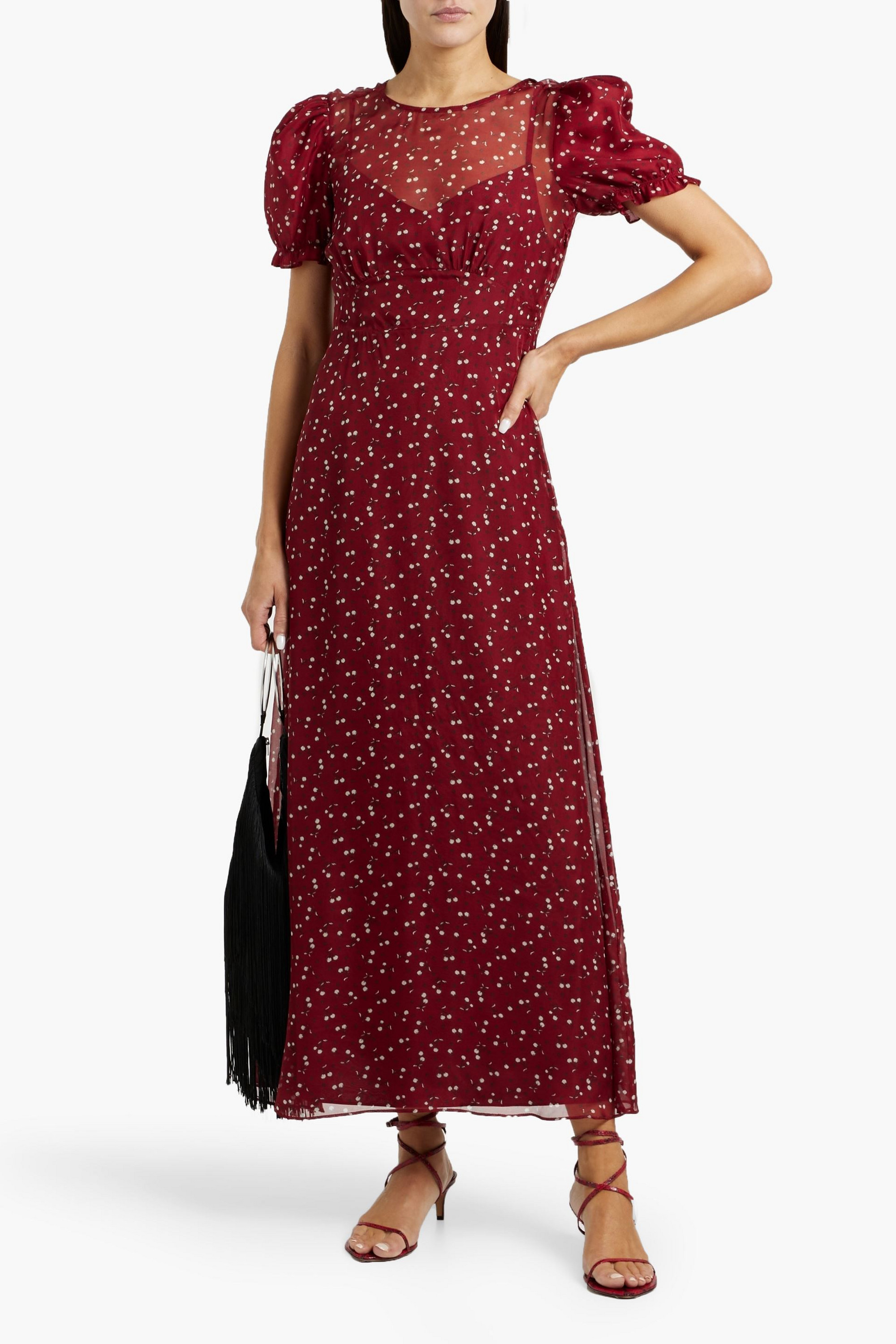 HVN Elizabeth printed silk-chiffon maxi dress