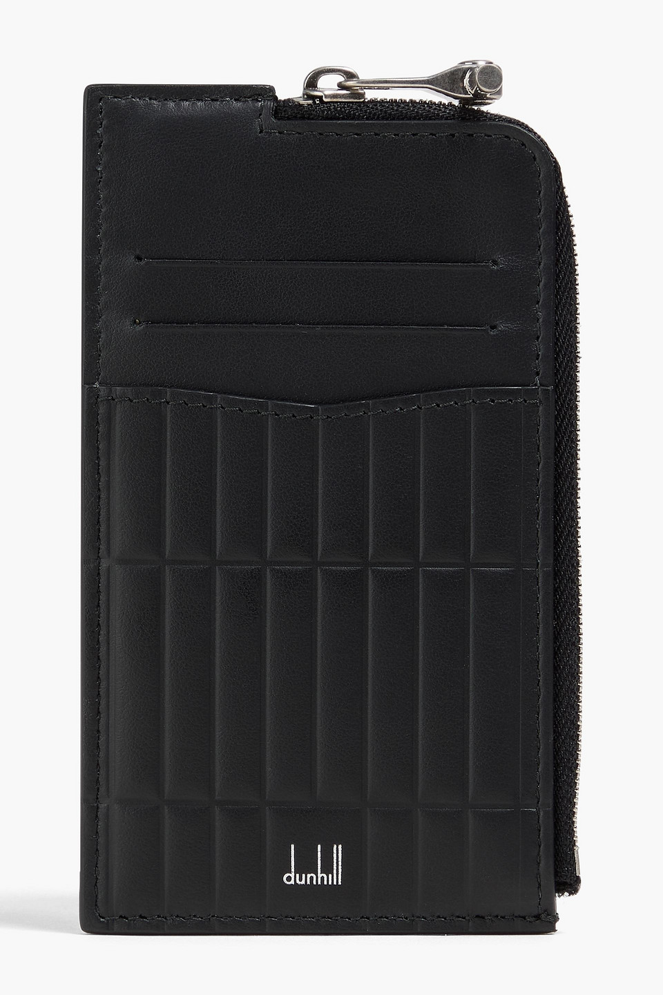 Dunhill Rollagas Embossed Leather Cardholder In Black