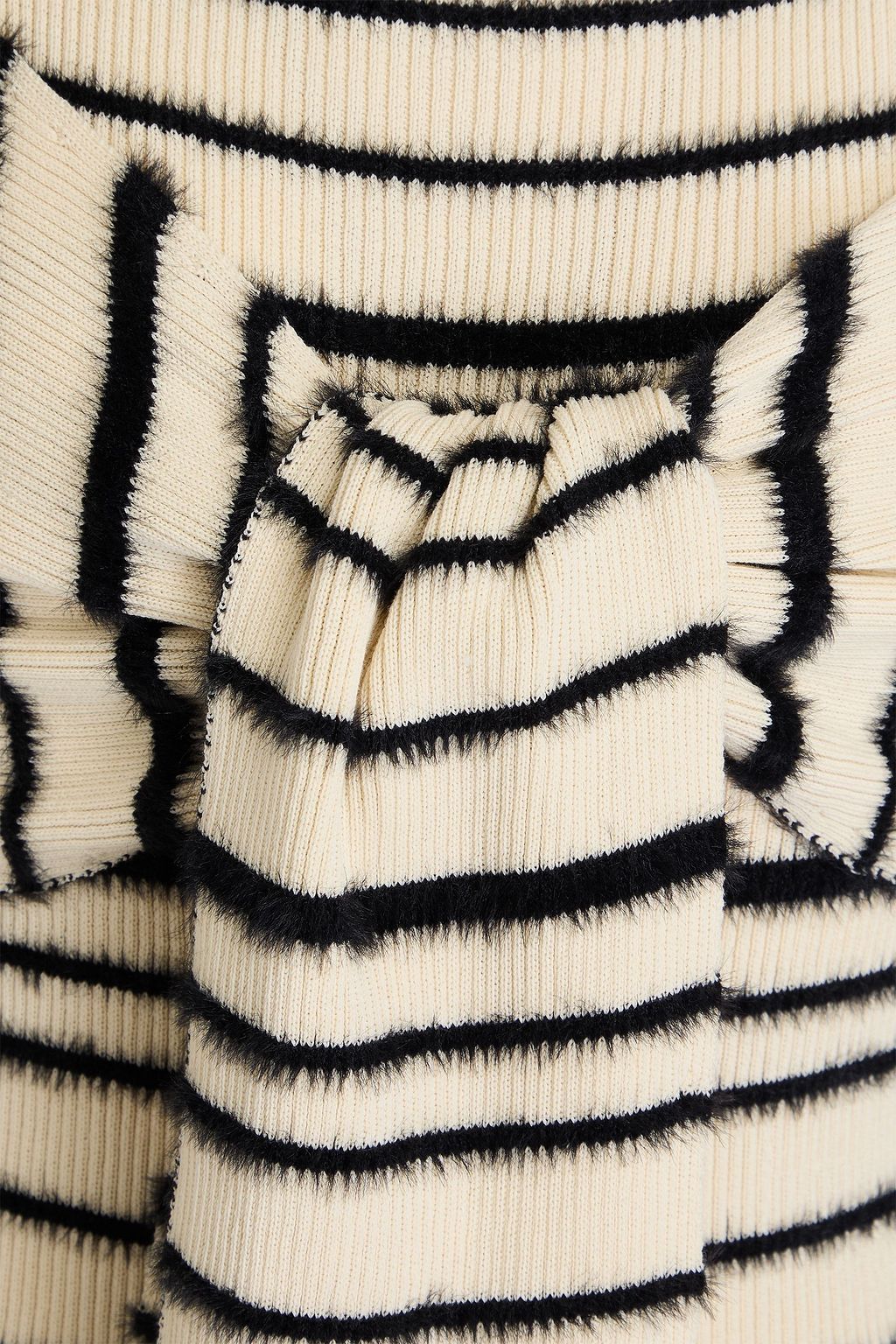 BY MALENE BIRGER コットン混 ミディワンピース ノット付き ストライプ インターシャ