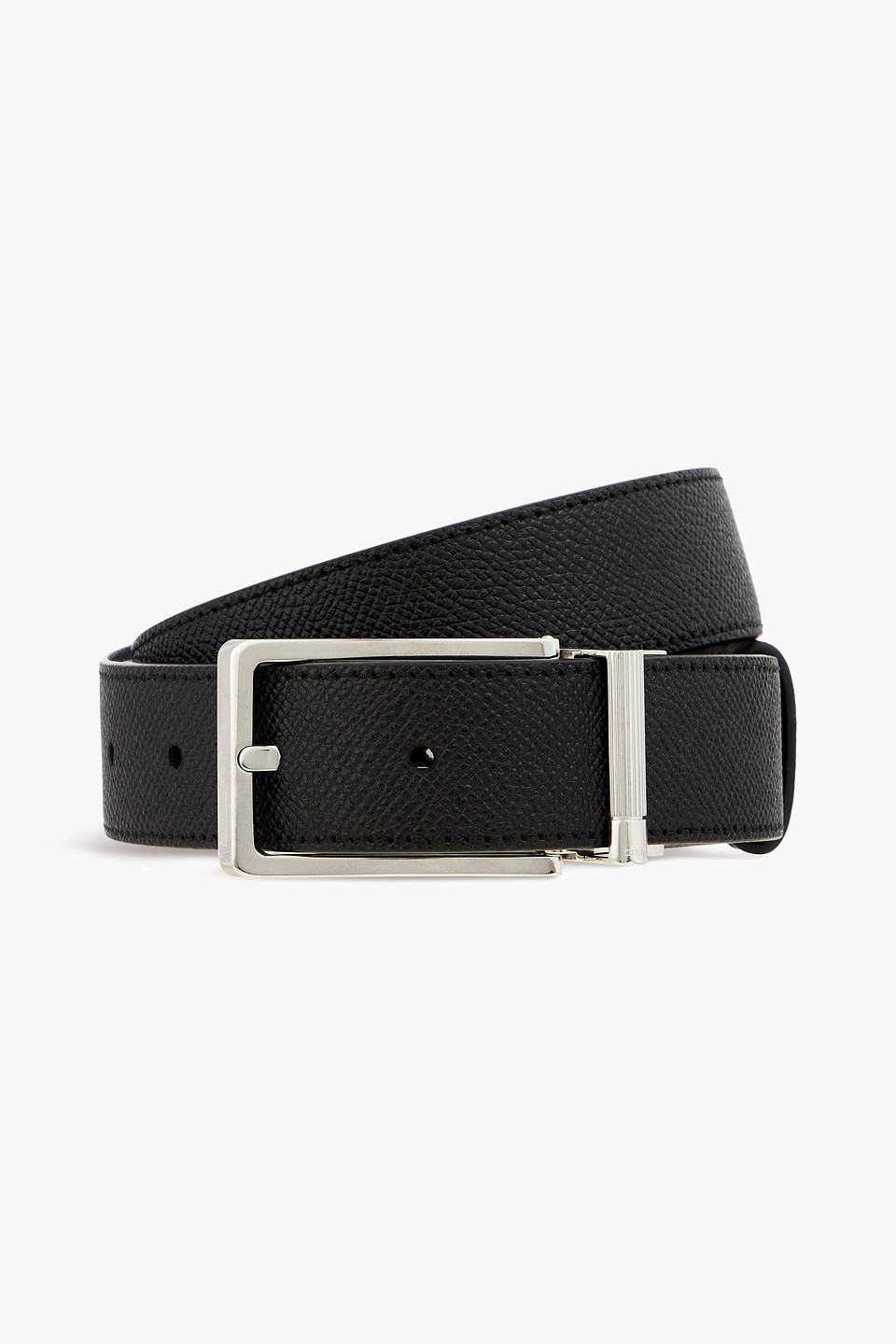 Dunhill Textured-leather Belt In Black