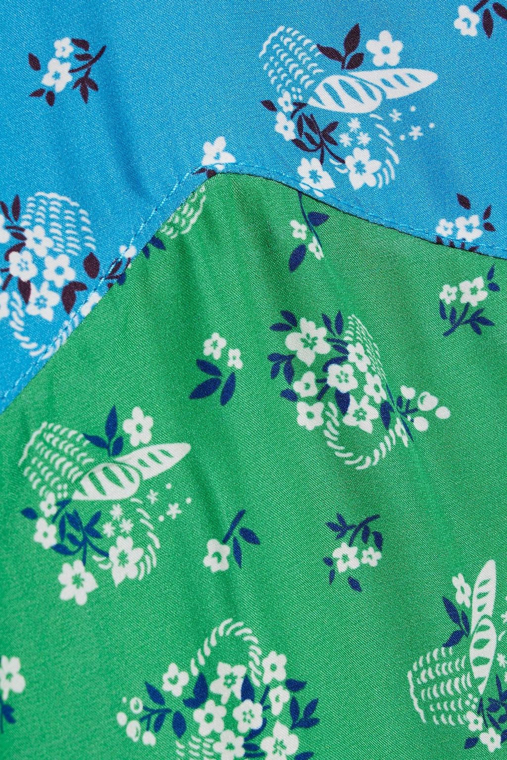 HVN Max printed silk-satin maxi dress