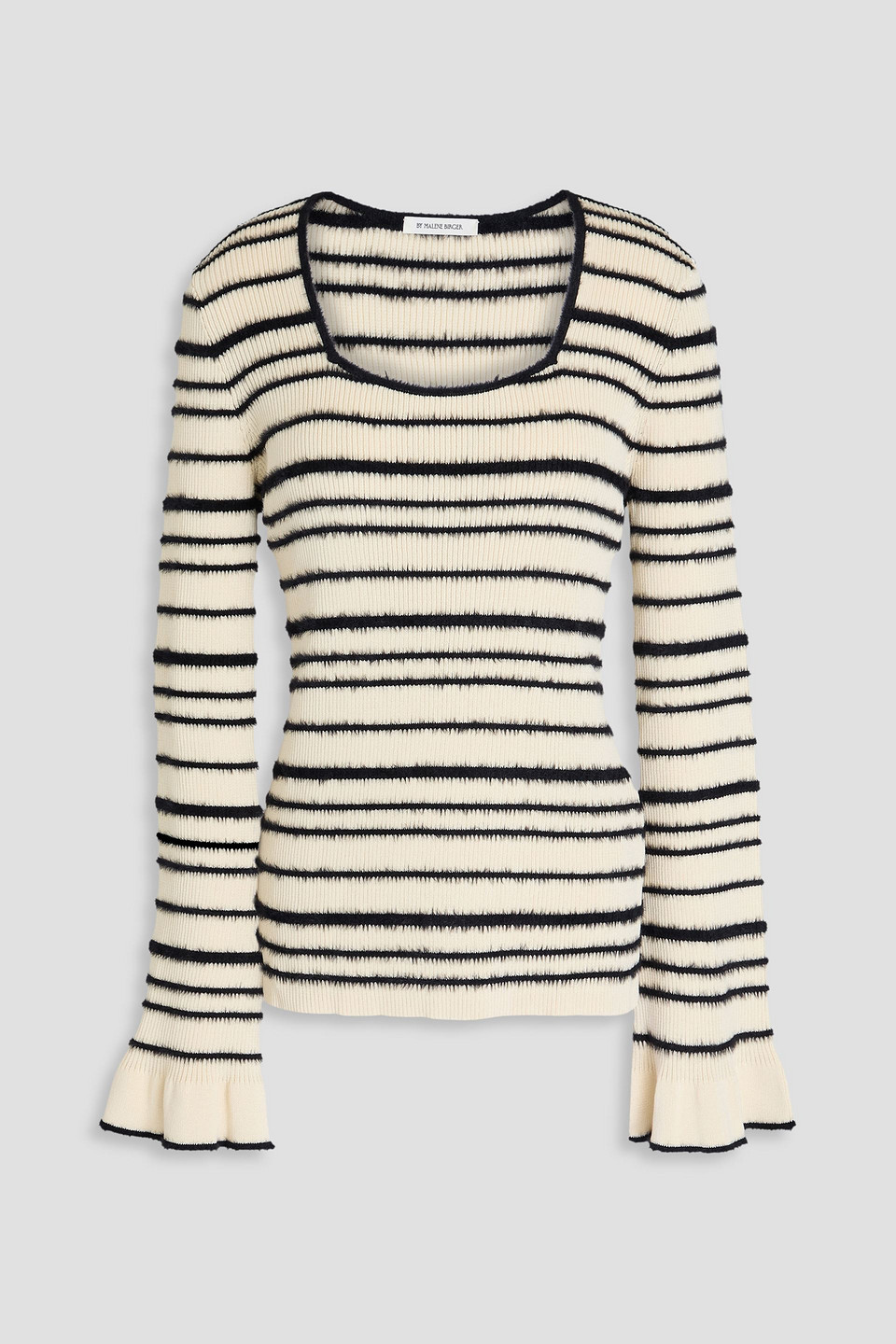 BY MALENE BIRGER MORILA STRIPED INTARSIA COTTON-BLEND SWEATER
