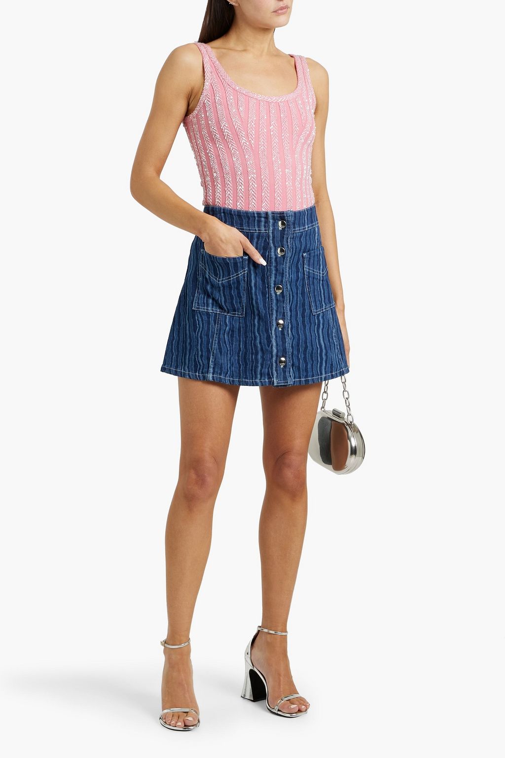 MISSONI Sequin-embellished ribbed-knit tank
