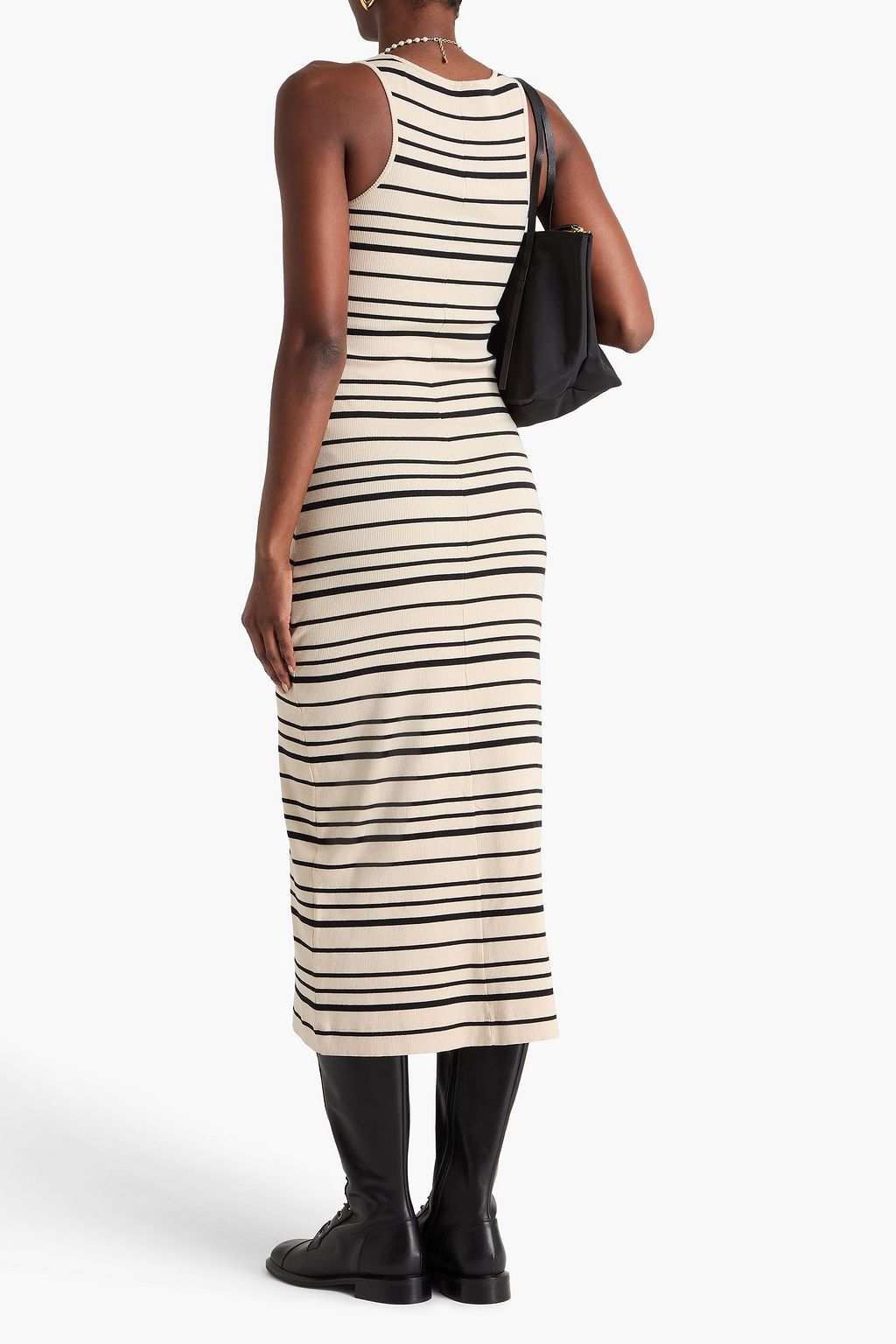 BY MALENE BIRGER Lovelo striped ribbed cotton-blend midi dress