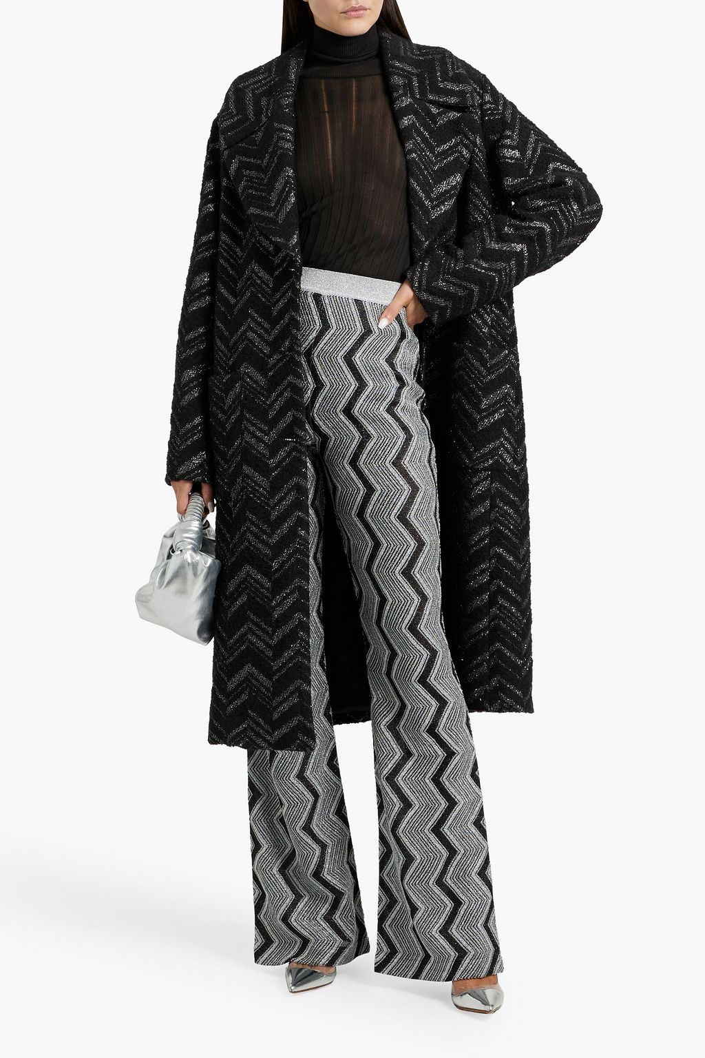 MISSONI Brushed metallic tweed coat