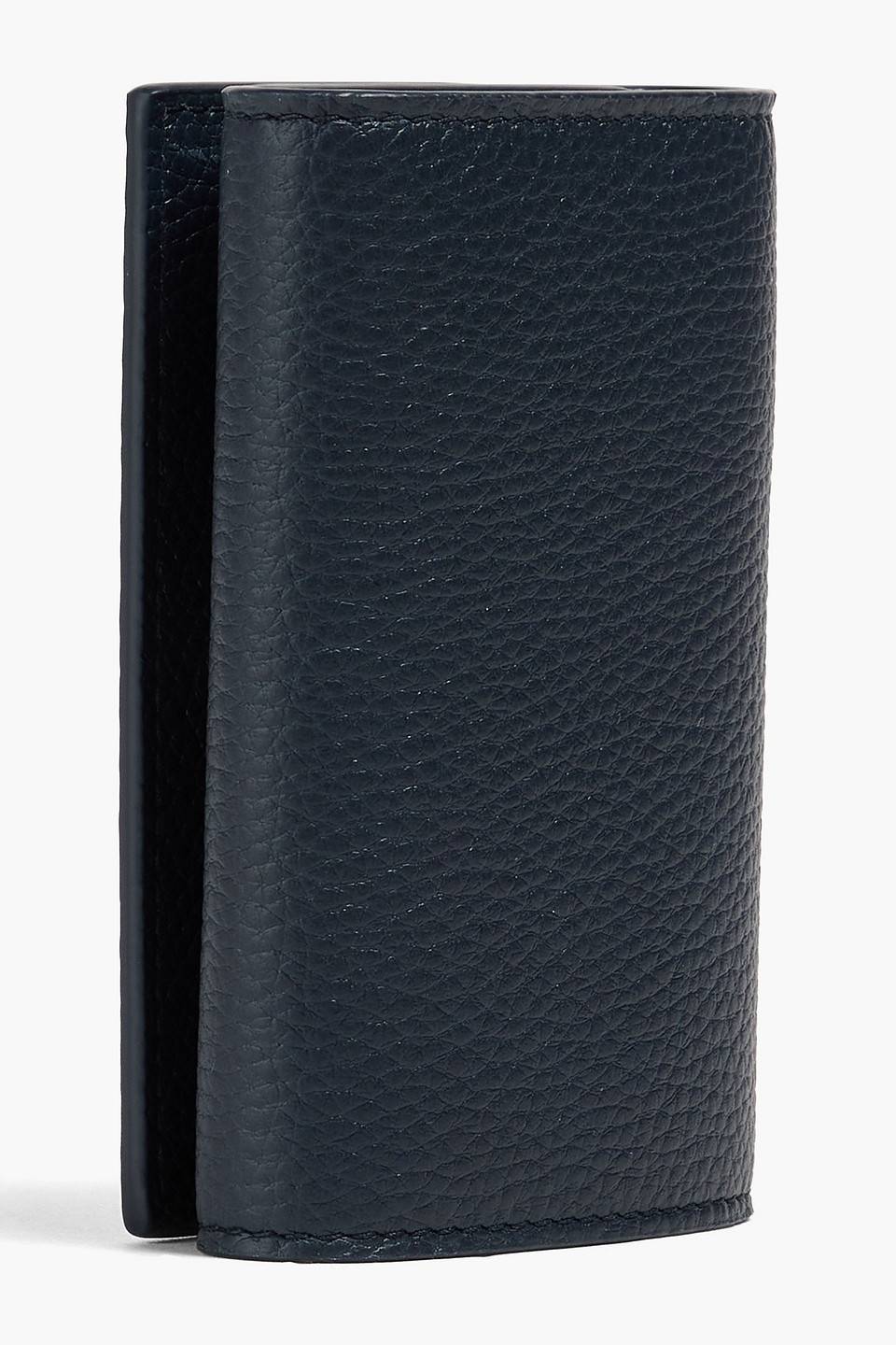 Dunhill Belgrave Textured-leather Keychain In Navy