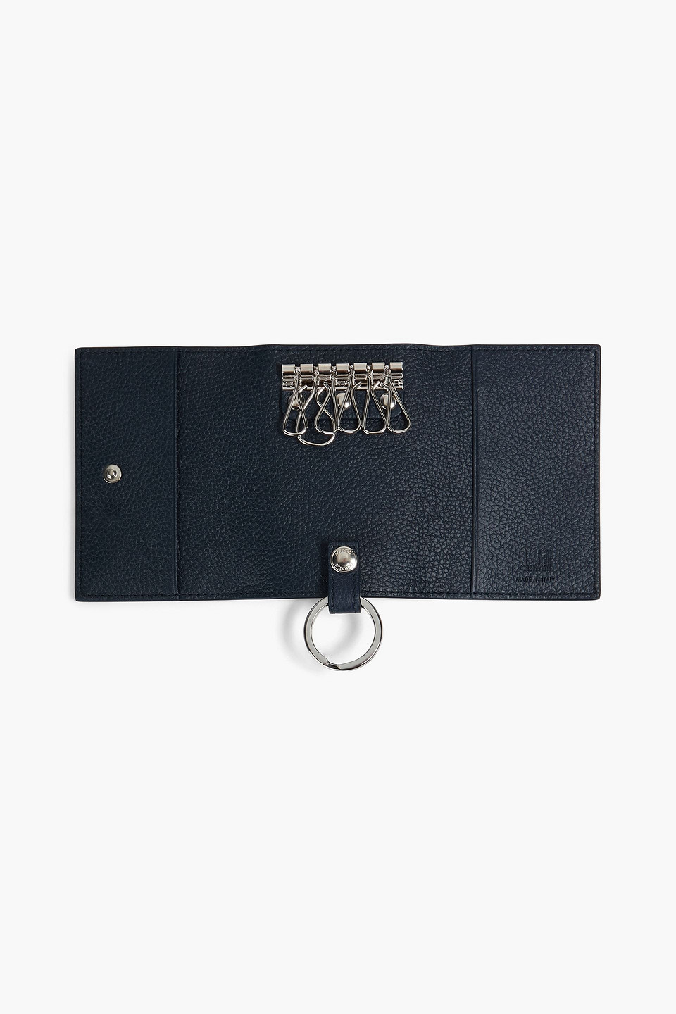 Dunhill Belgrave Textured-leather Keychain In Navy