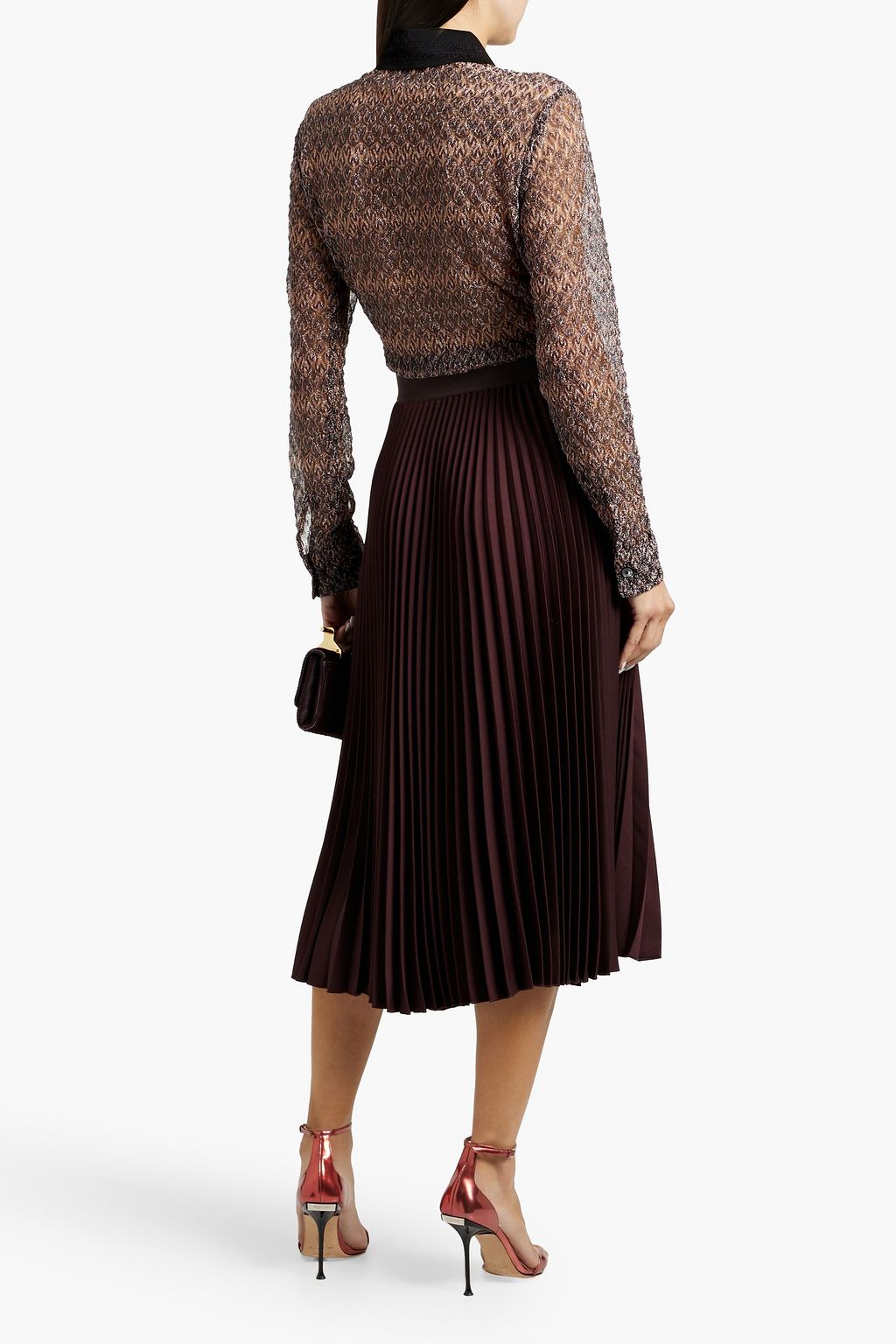MISSONI Metallic crochet-knit shirt