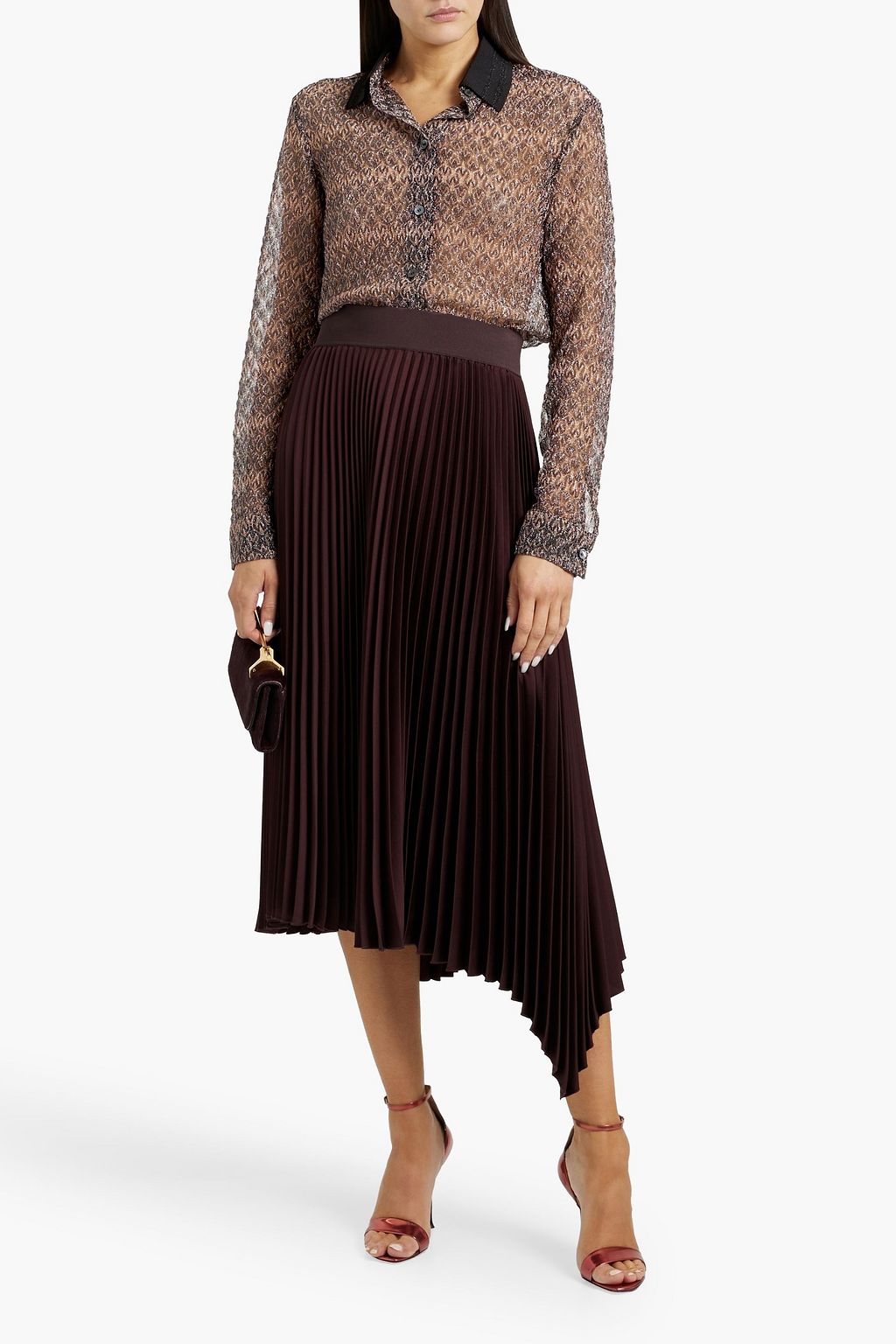 MISSONI Metallic crochet-knit shirt
