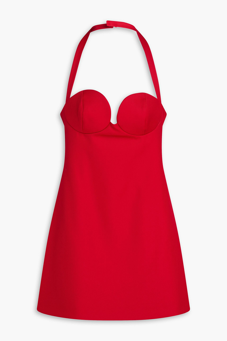 Magda Butrym Wool-twill Halterneck Mini Dress In Red