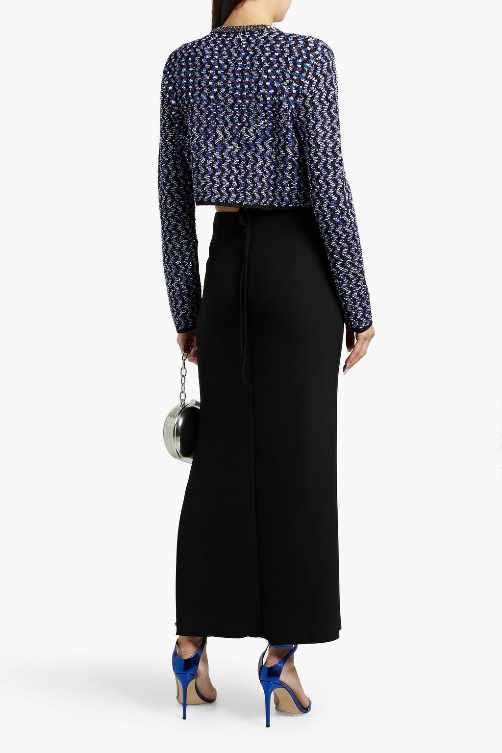 MISSONI Cropped sequined jacquard-knit cardigan
