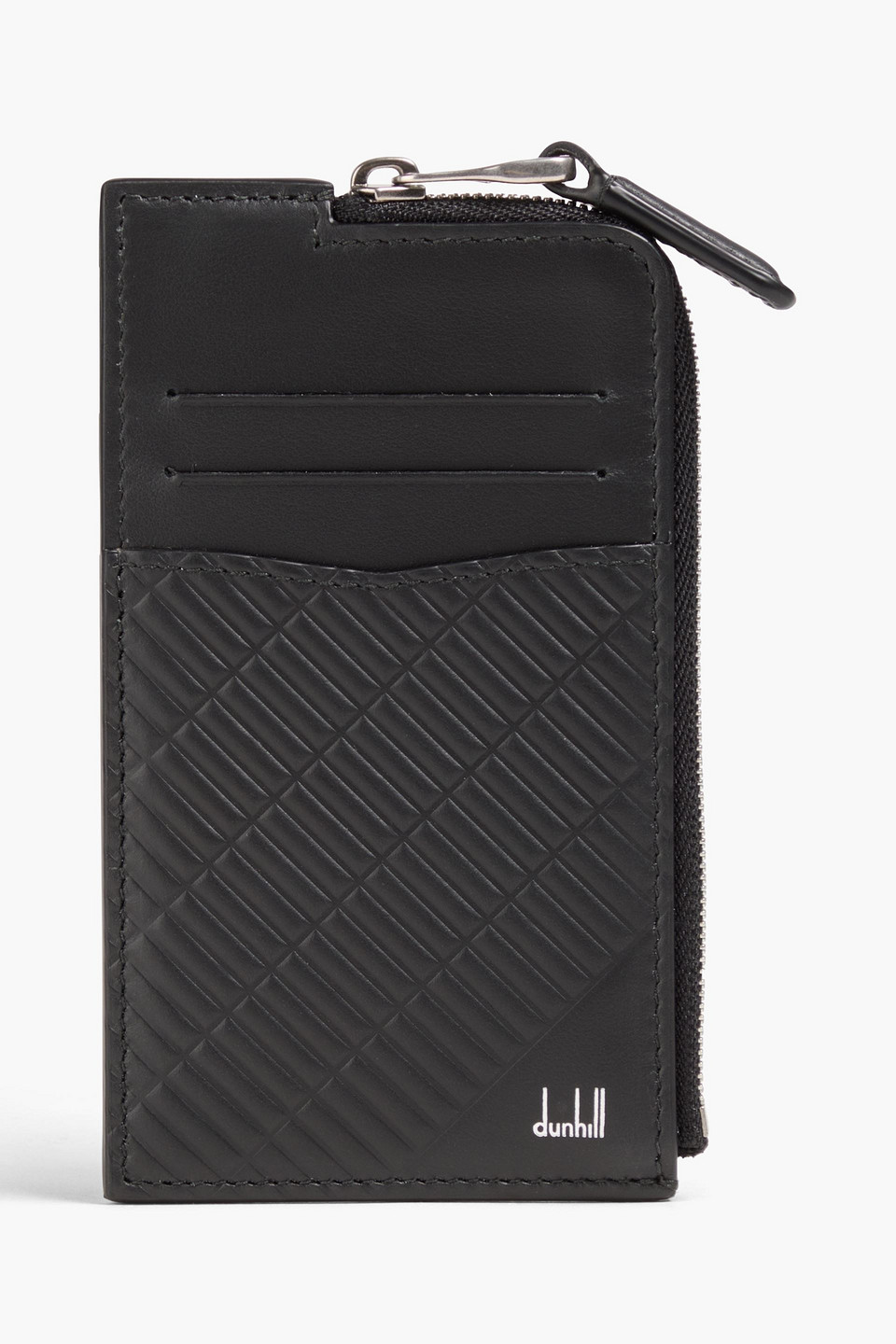 Dunhill Embossed Leather Cardholder In Black