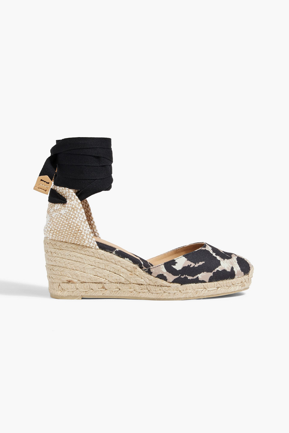 Castaã±er Carina Leopard-print Canvas Wedge Espadrilles