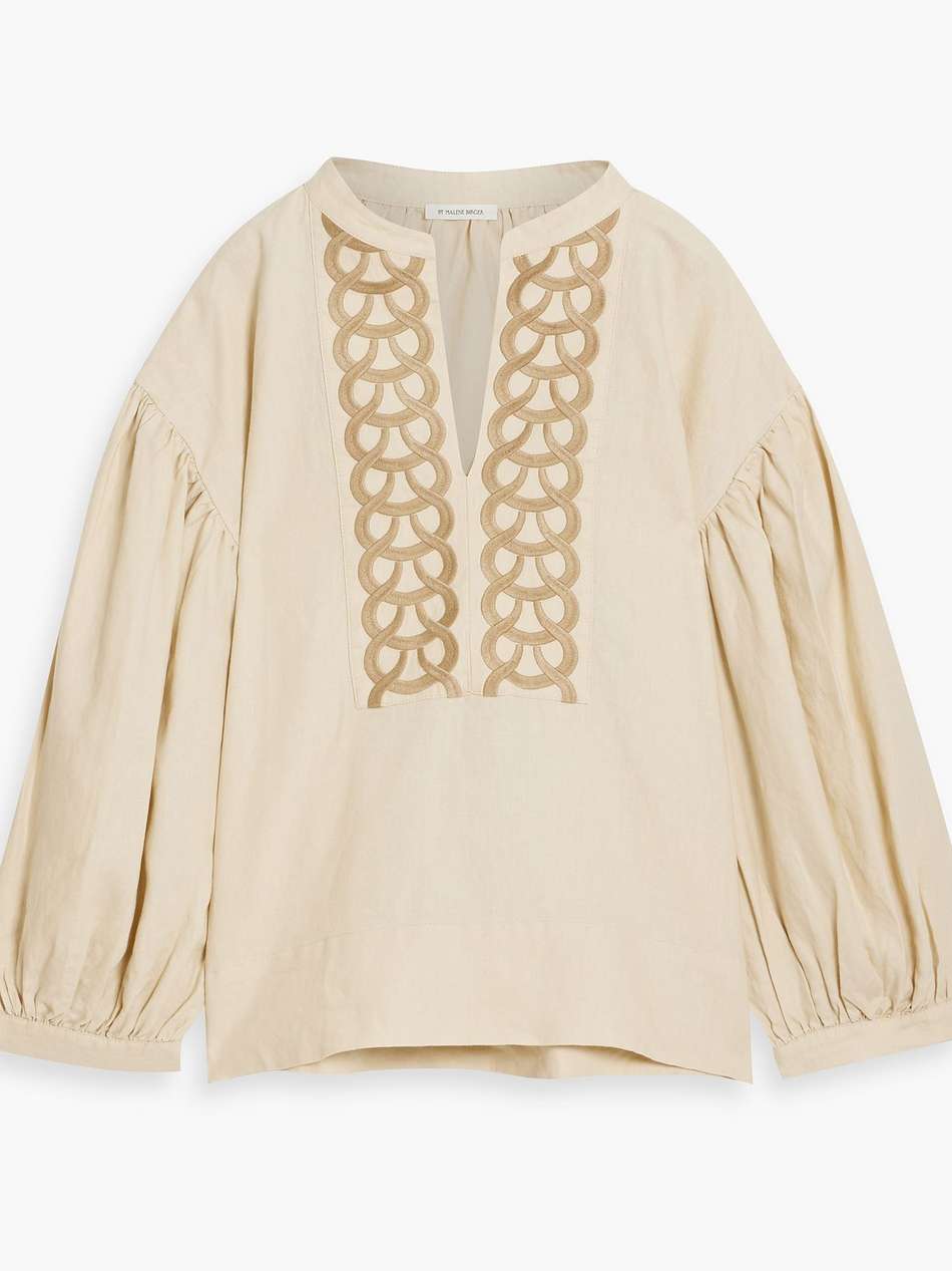 cadmus embroidered linen blouse