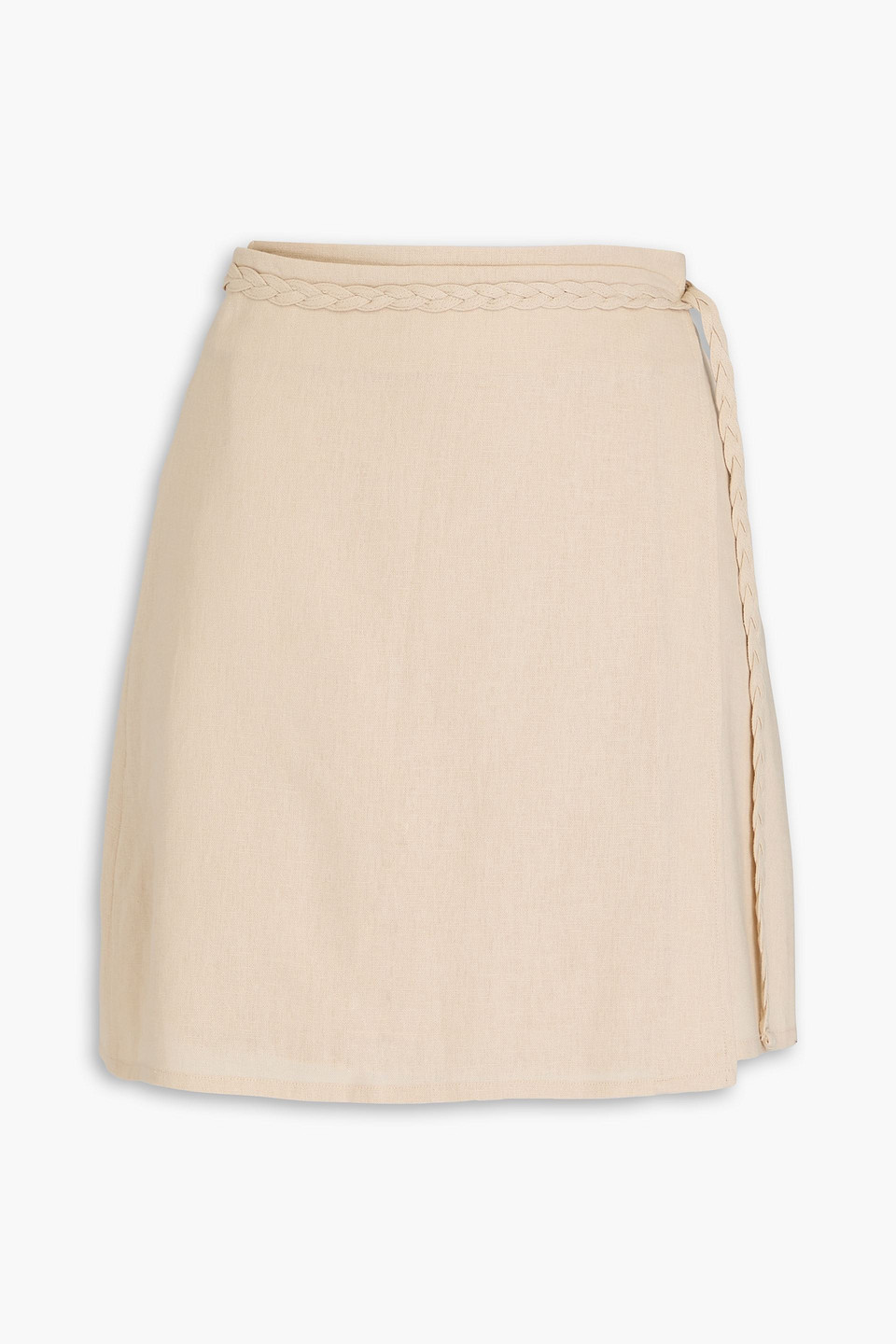 By Malene Birger Linen-blend Mini Wrap Skirt In Beige