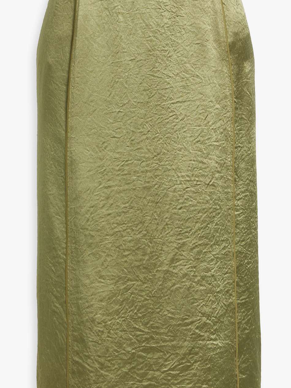 crinkled-satin midi skirt