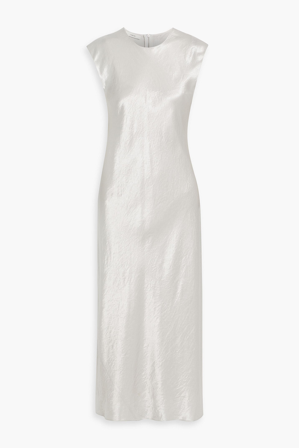 Vince Crinkled-satin Midi Dress