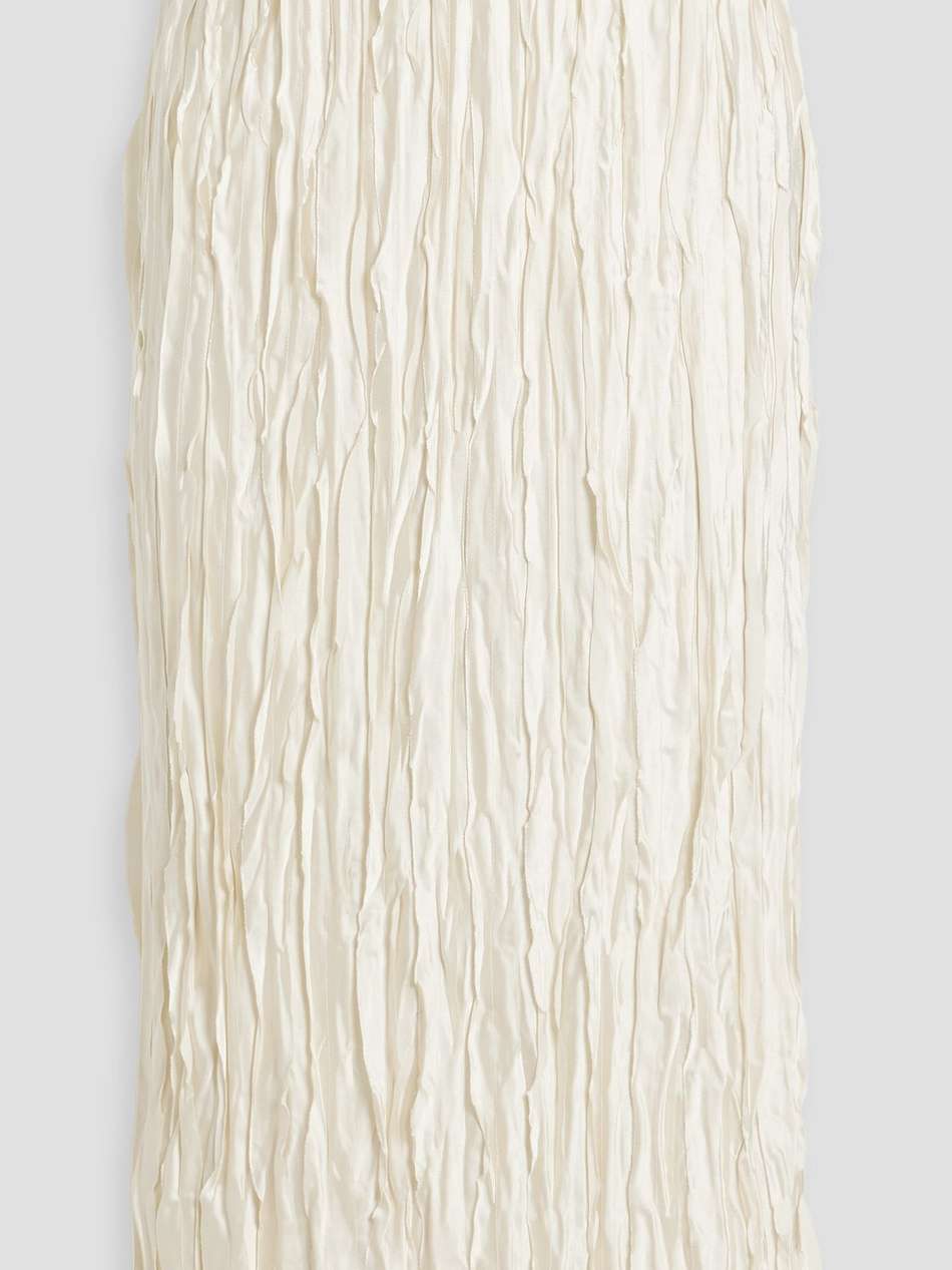 ruffled satin midi skirt