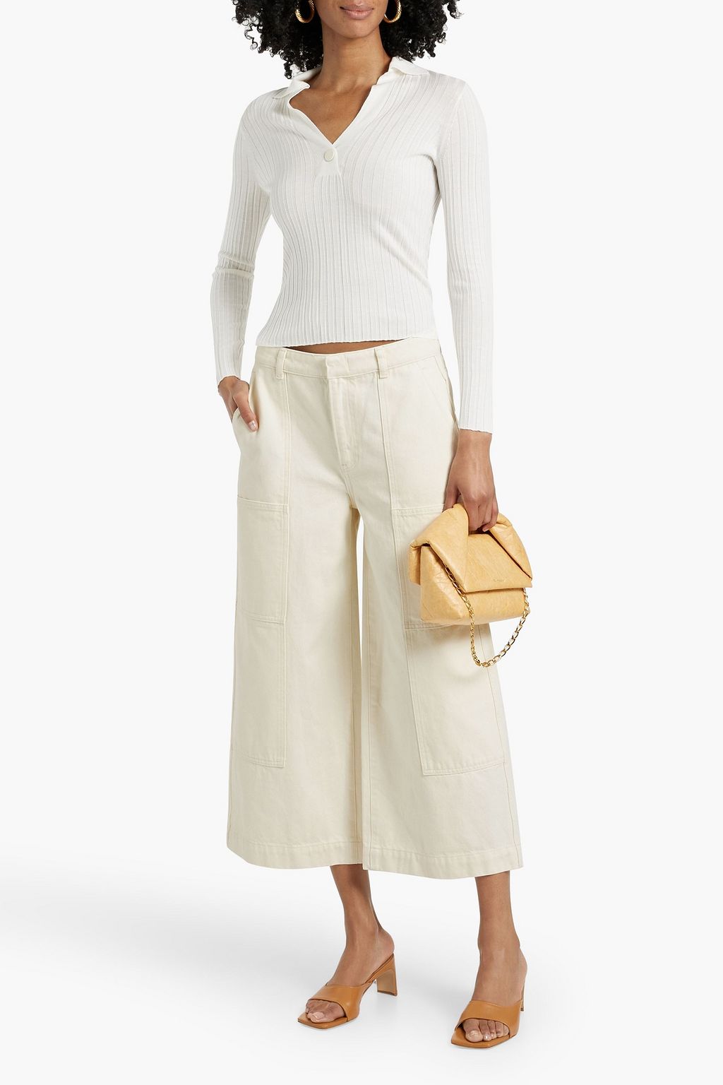 VINCE. Ribbed wool-blend top