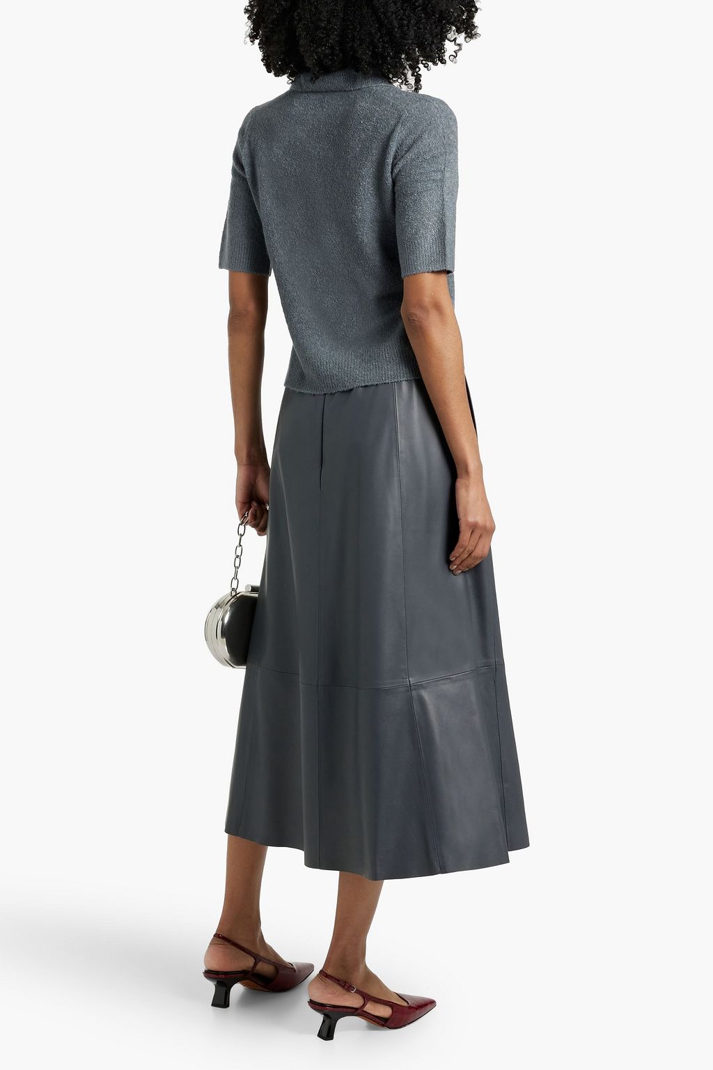VINCE. Bouclé-knit silk-blend polo shirt