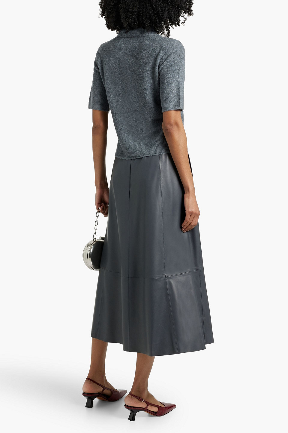 Vince Bouclé-knit Silk-blend Polo Shirt