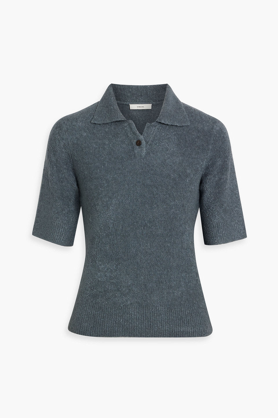 Vince Bouclé-knit Silk-blend Polo Shirt